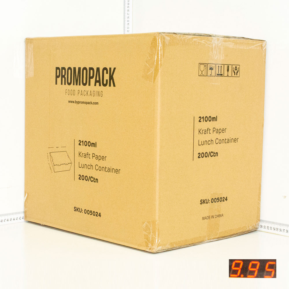 2100ml Kraft Paper Lunch Box 200/ctn
