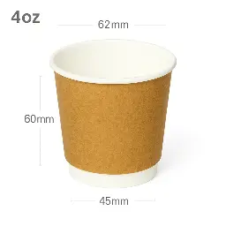 [015043] 4oz Double Wall White Kraft Paper Cup 500/ctn
