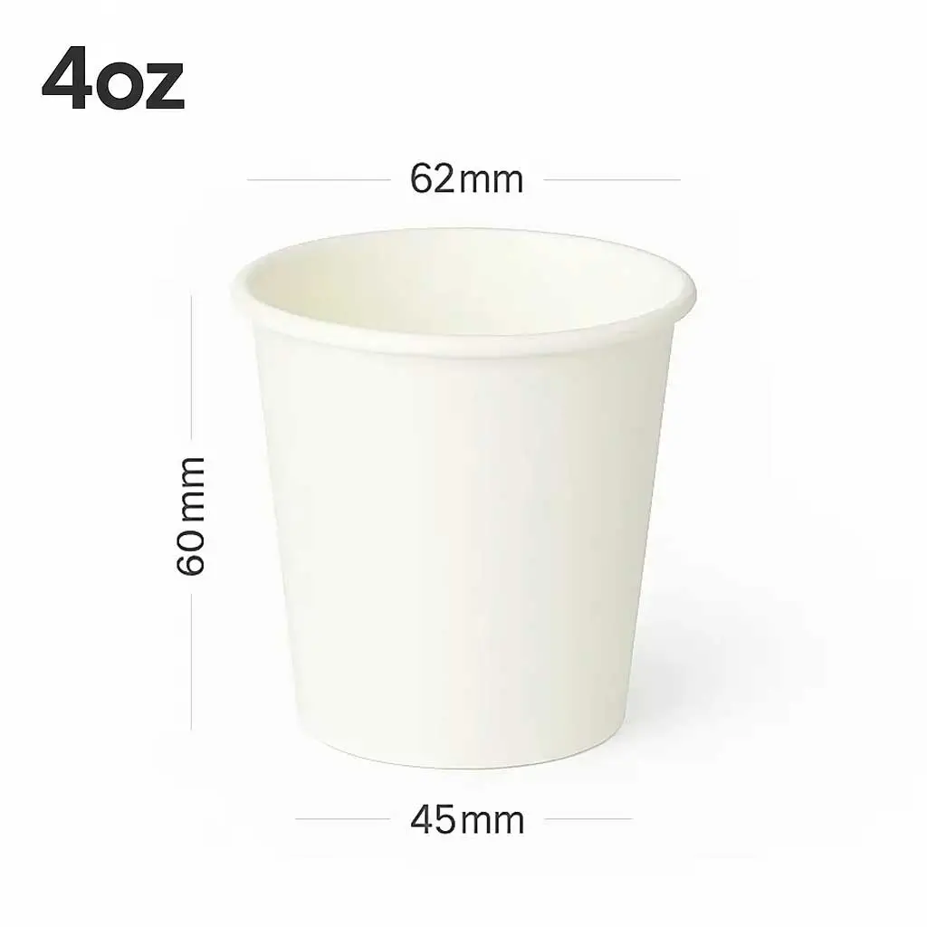 4oz Single Wall White Paper Cup 1000/ctn