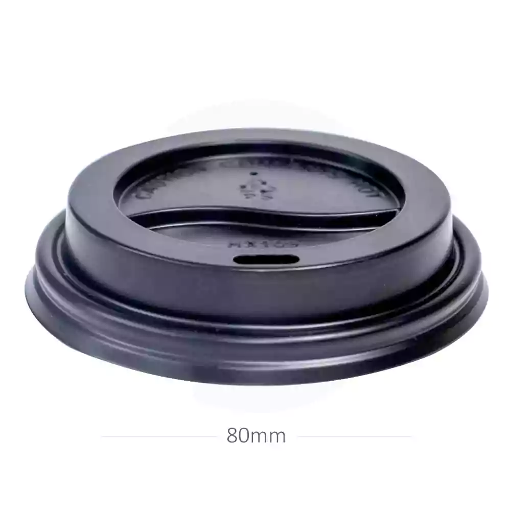 80mm PS Plastic Black No Cap Lid 1000/ctn
