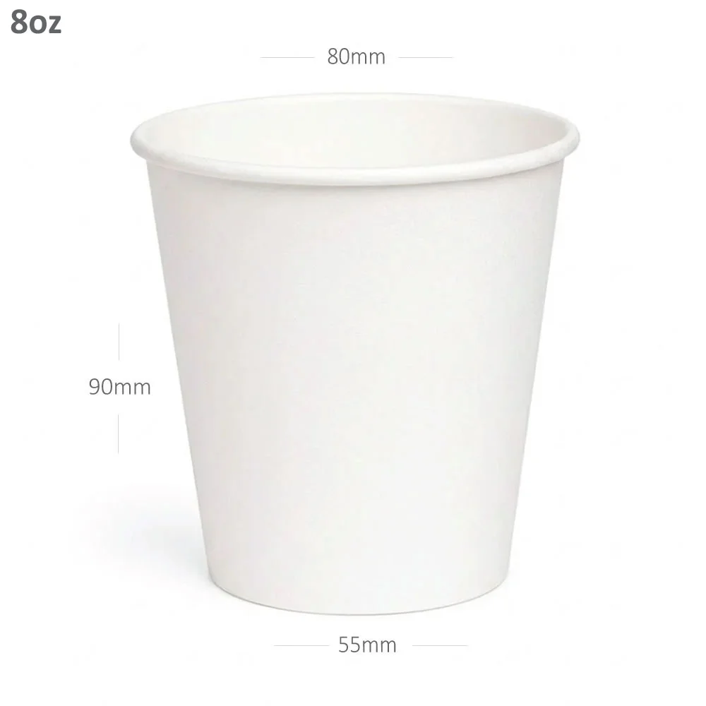 [392112] 8oz Single Wall White Paper Cup 1000/ctn