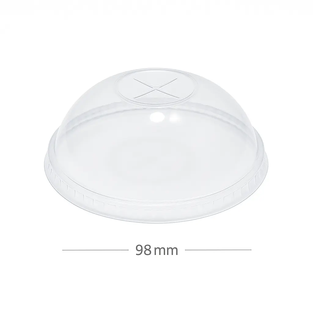 98mm PET Plastic X hole Dome Lid 1000/ctn