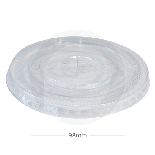 [002.004] 98mm PET Plastic Flat Lid X hole 1000/ctn