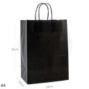Black - #2414 White Paper Twisted Handle Bag 200/ctn