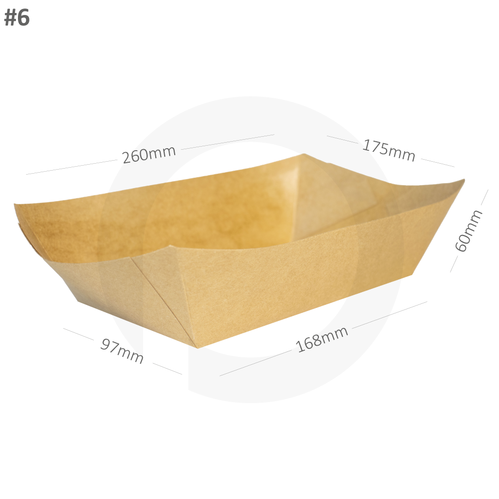 #6 Kraft Paper Food Tray 500/ctn