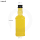 200ml PET Plastic Bottle with Black Alu Cap 200/ctn