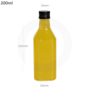 200ml PET Plastic Bottle with Black Alu Cap 200/ctn