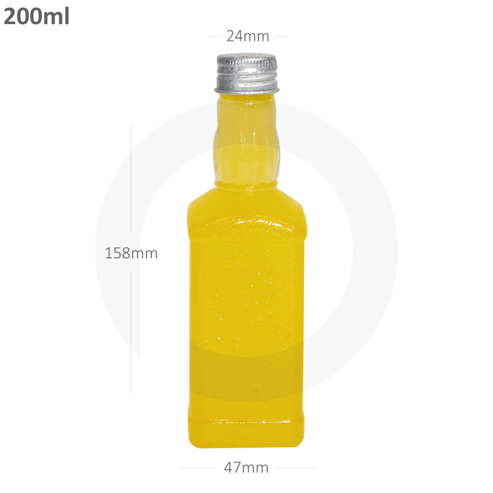 200ml PET Plastic Bottle with Sliver Alu Cap 200/ctn