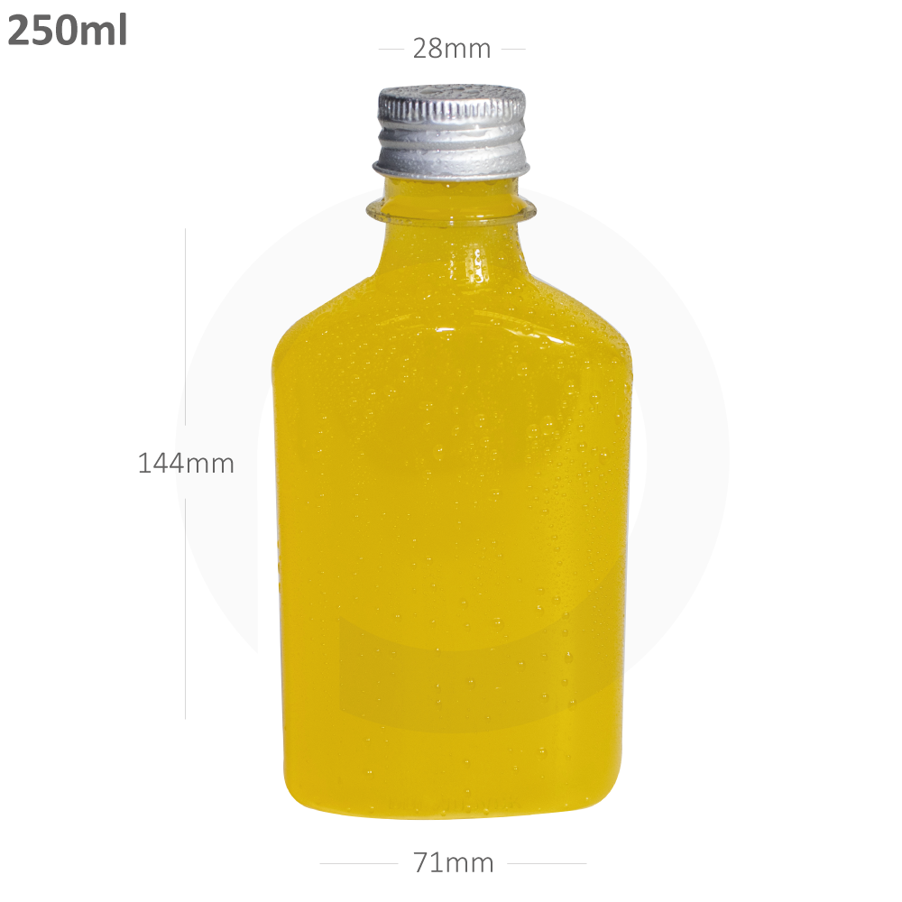 250ml A PET Plastic Cold Brew Bottle Silver Alu Cap 200/ctn