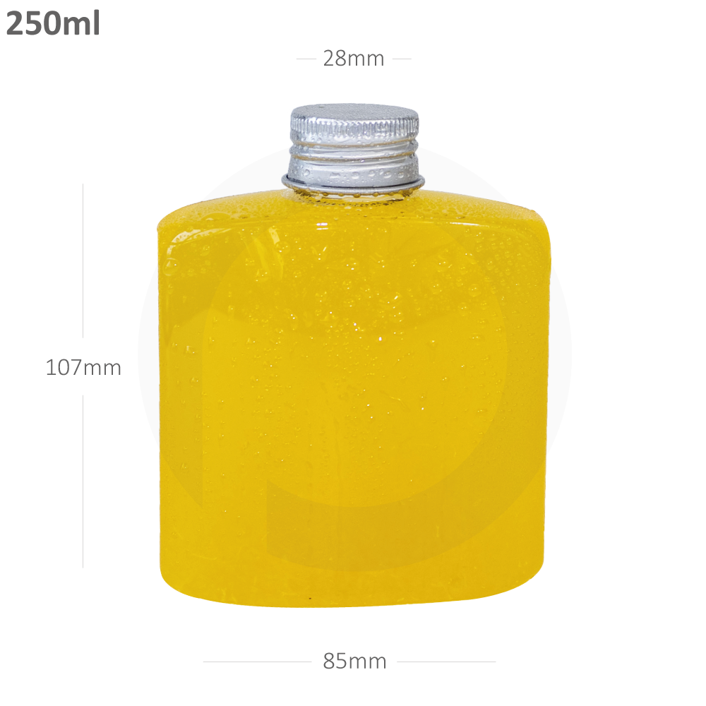 250ml B PET Plastic Cold Brew Bottle Silver Alu Cap 200/ctn