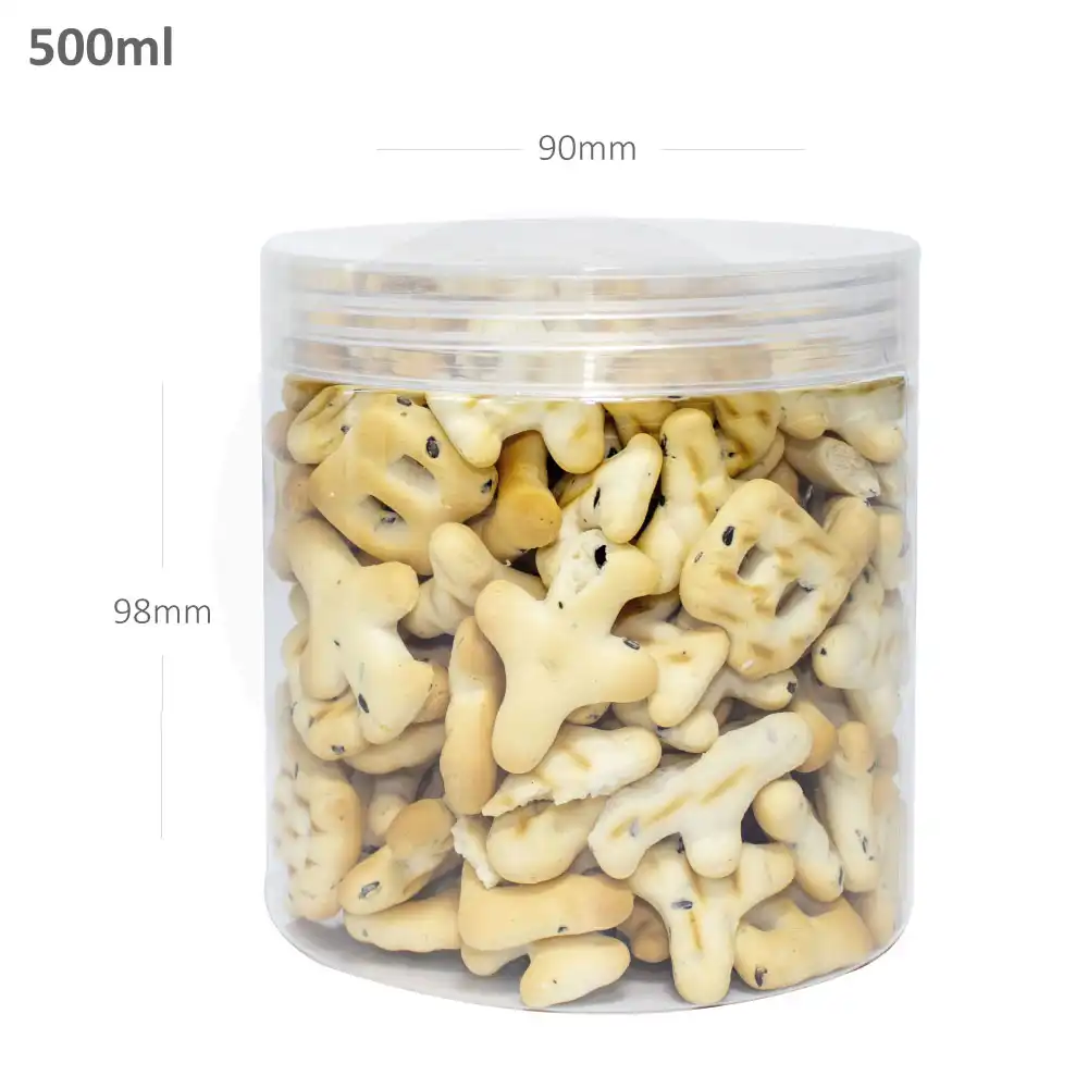 500ml/90mm PET Plastic Jar PP Cap 100/ctn