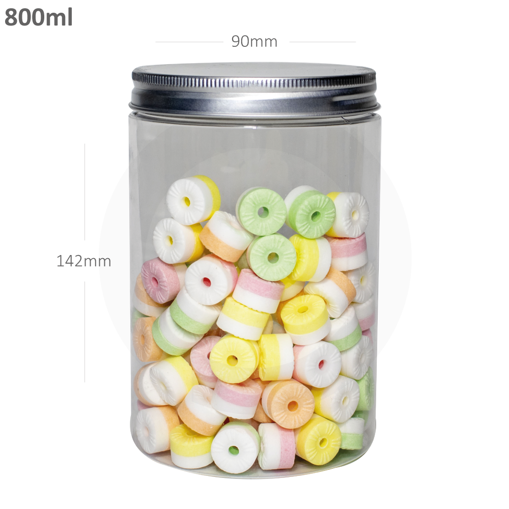 800ml/90mm PET Plastic Jar Alu Cap 100/ctn