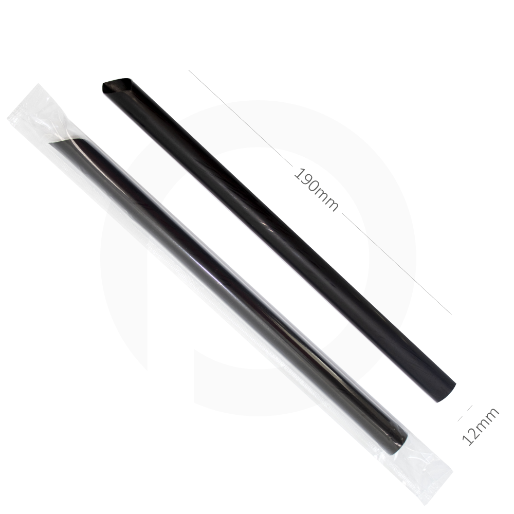 12×190mm Black Spike Straw Film Wrap 4000/Ctn