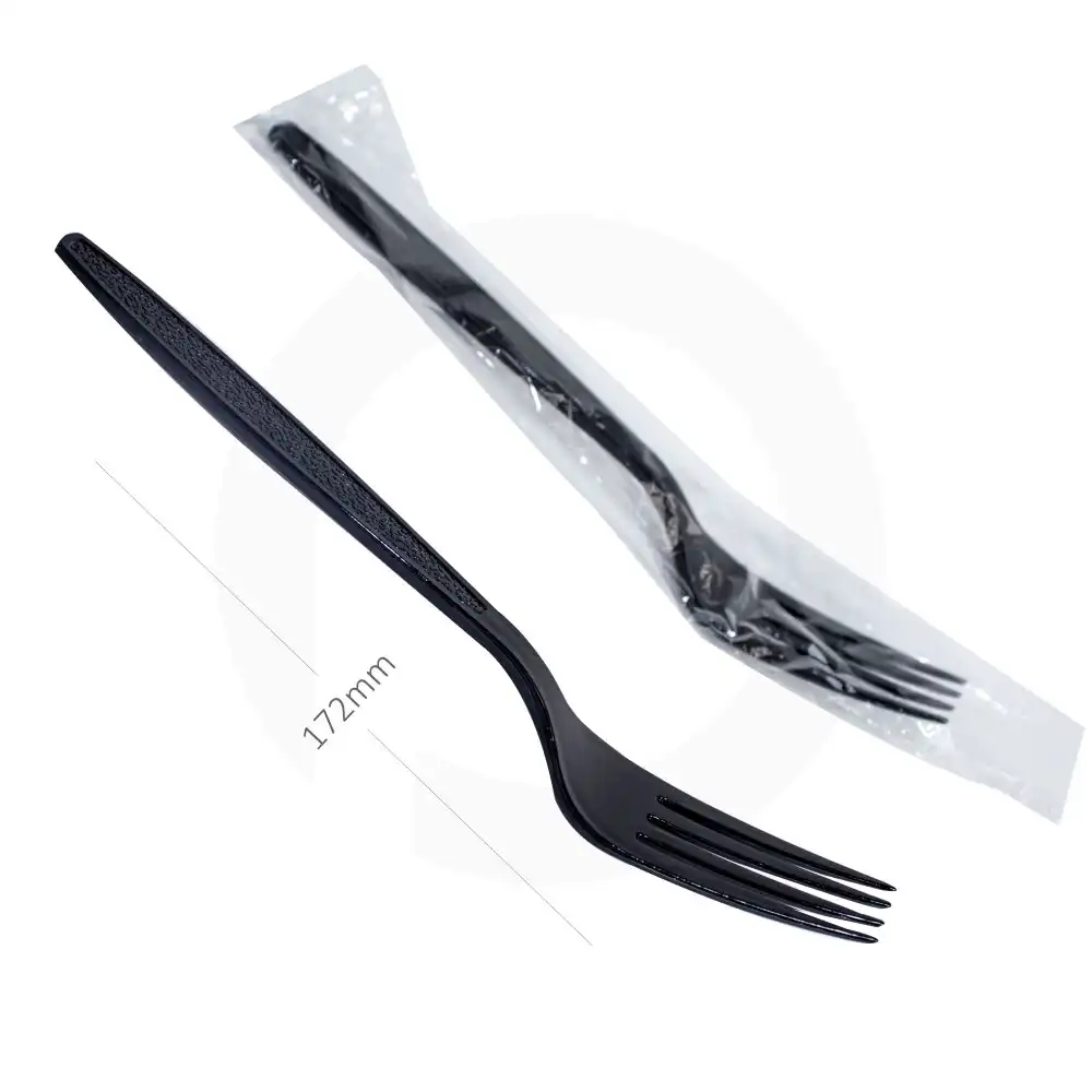 Premium Black PS Plastic Fork Film Wrap 1000/ctn