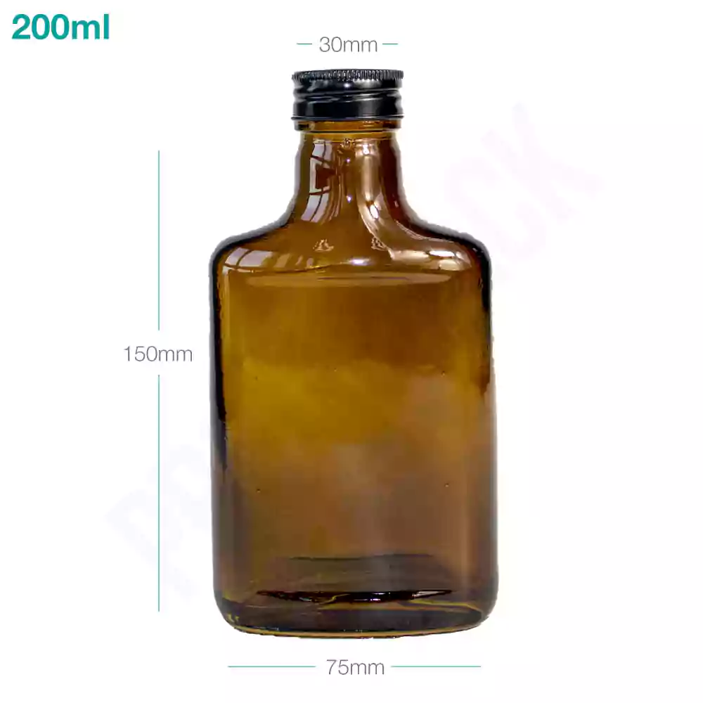 200ml D Brown Cold Brew Glass Bottle Black Alu Cap  50/Ctn