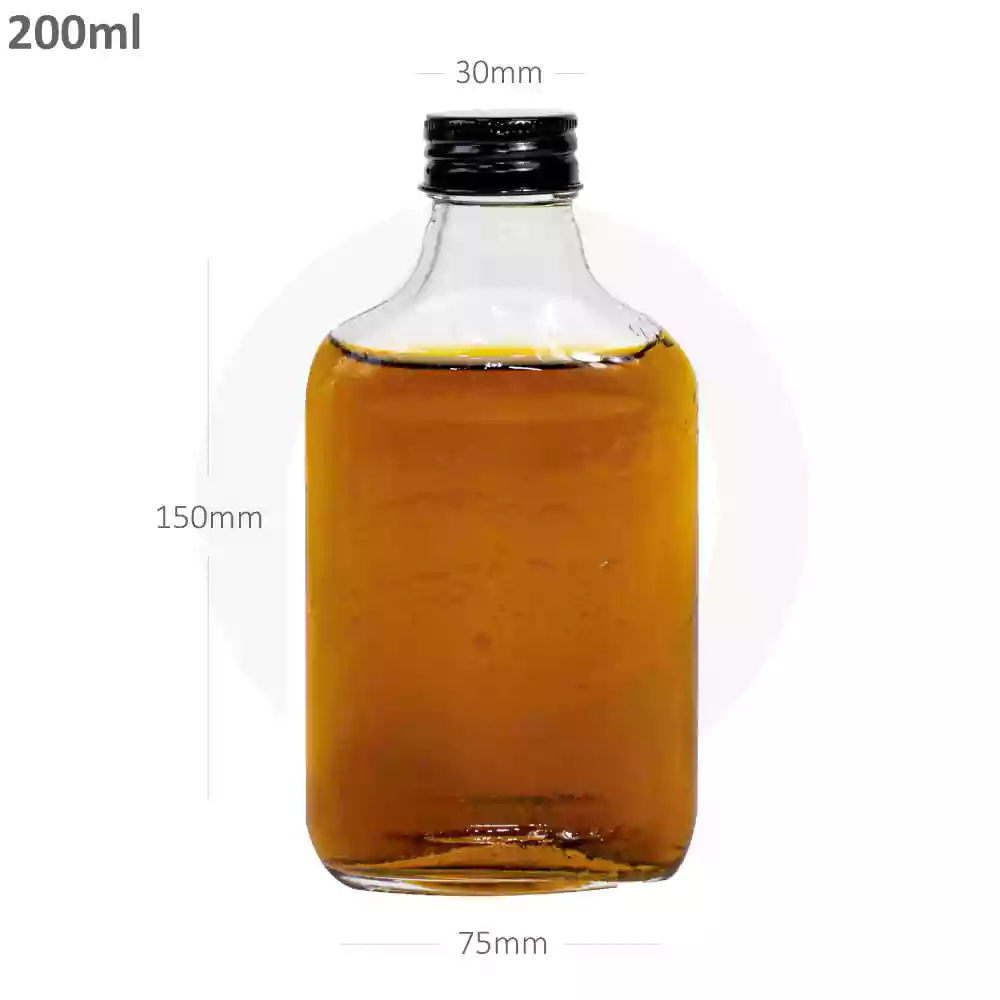 200ml D Cold Brew Glass Bottle Black Alu Cap 50/ctn