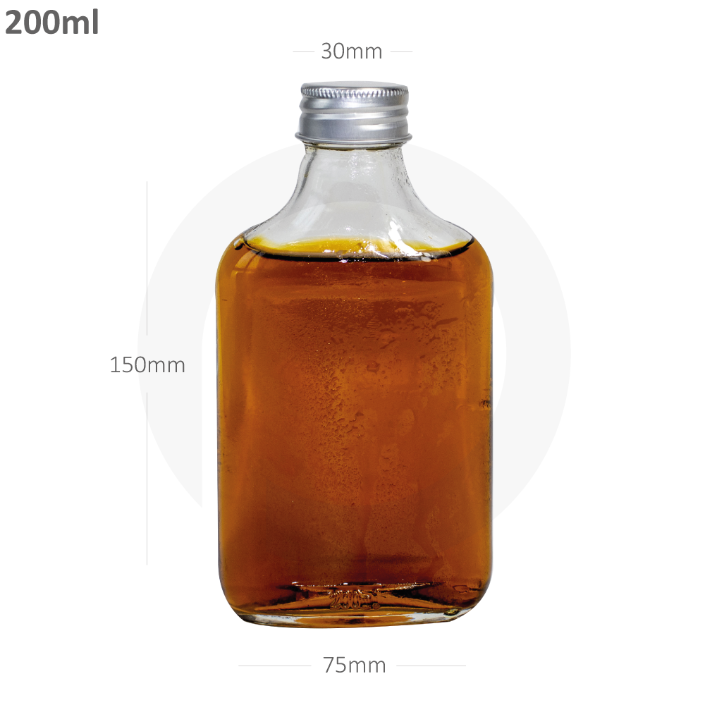 [022007] 200ml D Cold Brew Glass Bottle Silver Alu Cap 50/ctn