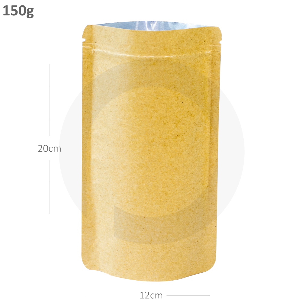 [007001] 150g Kraft Stand Up Ziplock Bag 400/ctn