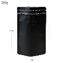 250g Black Stand Up Ziplock Valve Bag 300/ctn
