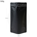 500g Black Stand Up Ziplock Valve Bag 300/ctn