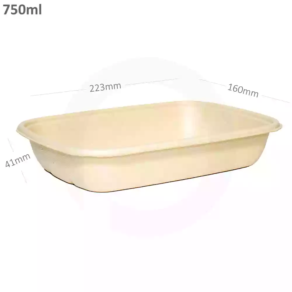 [018001] 750ml Bagasse Sugarcane Food Bowl 300/ctn