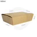900ml Kraft Paper Lunch Box 200/ctn