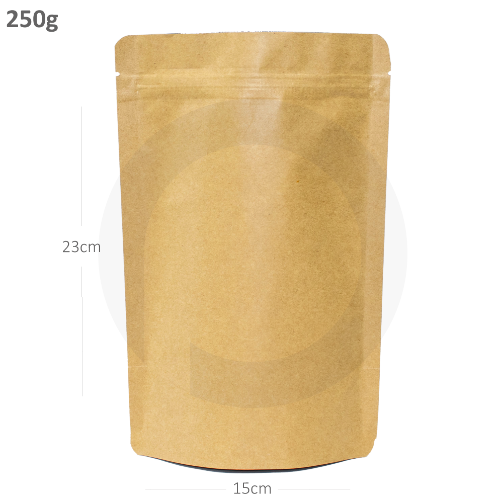 [021017] 250g Kraft Stand Up Ziplock Bag 250/ctn