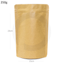 250g Kraft Stand Up Ziplock Bag 250/ctn