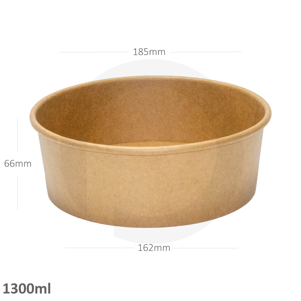 1300ml Kraft Paper Salad Bowl - 300/ctn