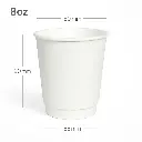8oz Double Wall White Paper Cup 500/ctn