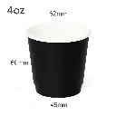 Black - 4oz Double Wall White Paper Cup 500/ctn