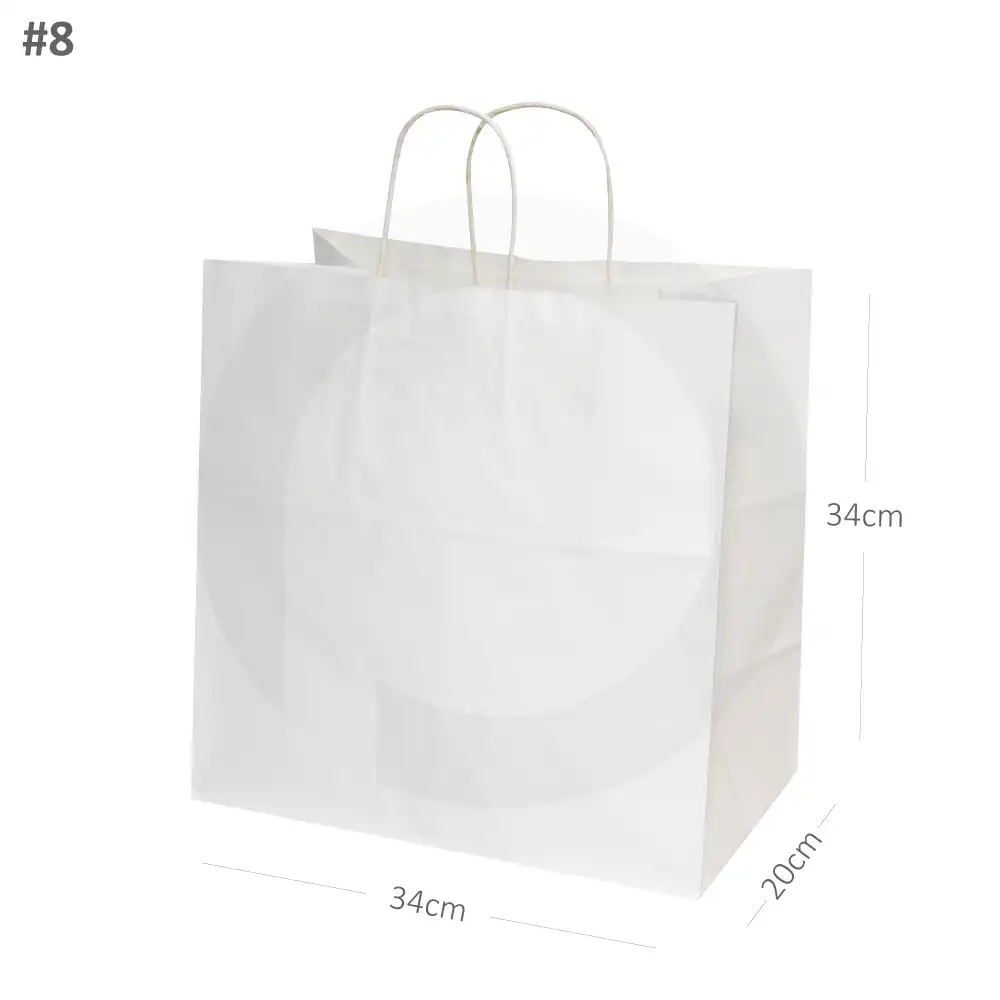 #8 White Paper Twisted Handle Bag 200/ctn