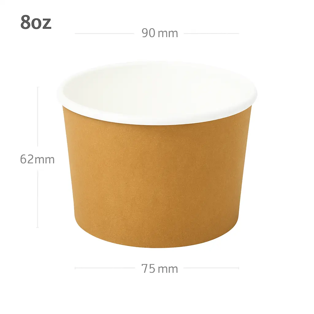 Brown - 8oz White Paper Soup Cup 500/ctn