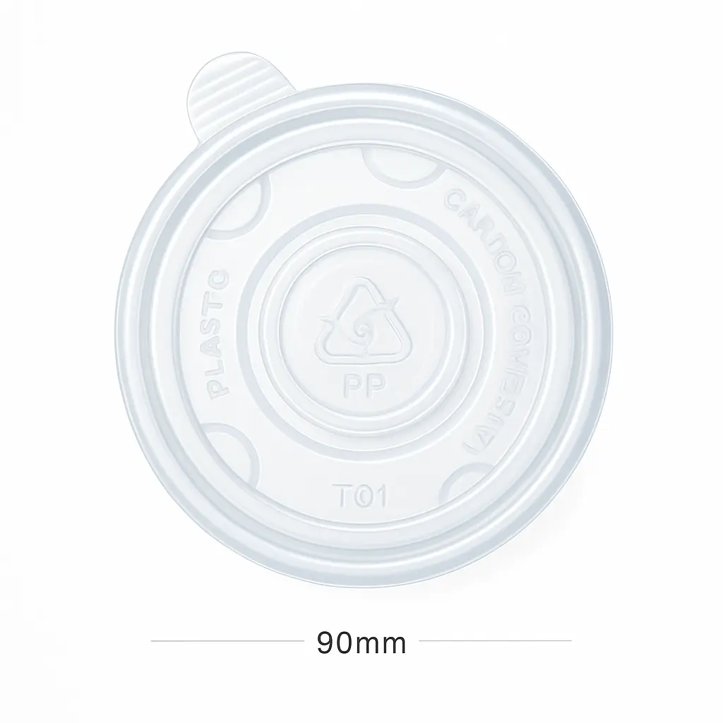 [015072] 90mm PP Plastic Soup Cup Lid 500/ctn