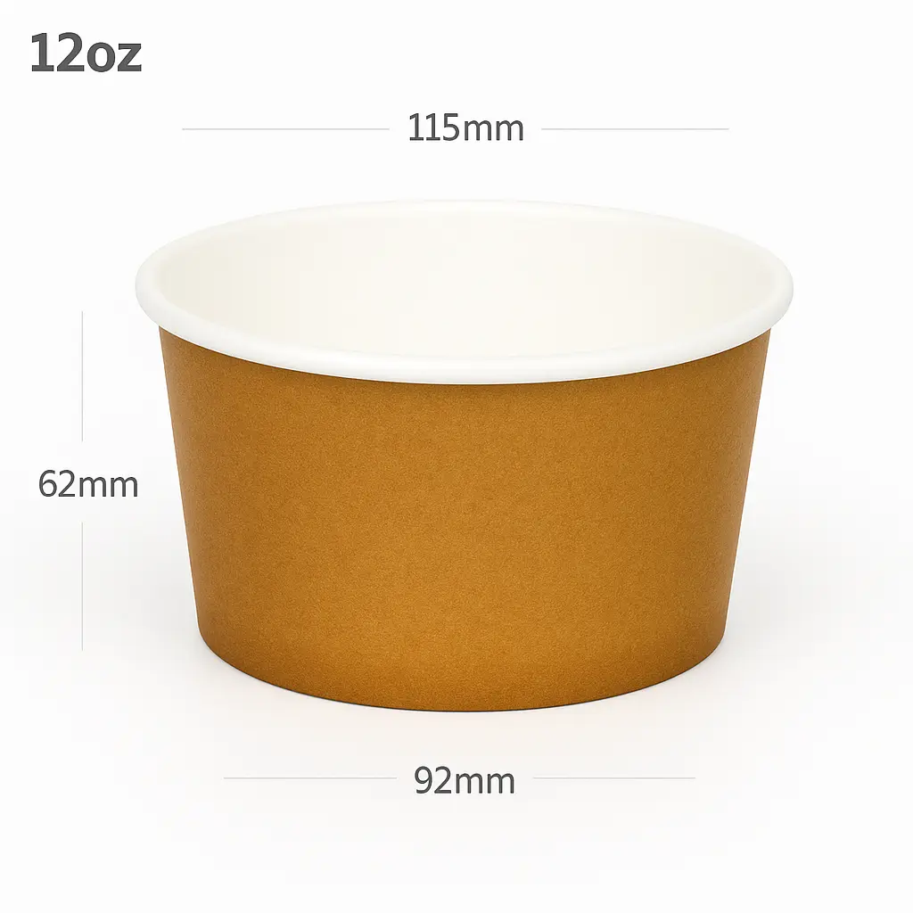 Brown - 12oz White Paper Soup Cup 500/ctn