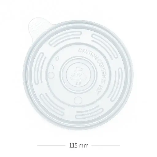 [015079] 115mm PP Plastic Soup Cup Lid 500/ctn