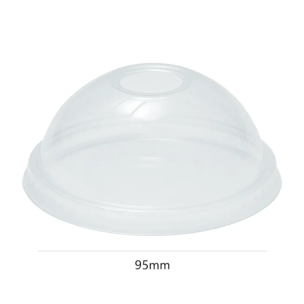 [051007] 95mm PET Plastic No Hole Dome Lid 1000/ctn