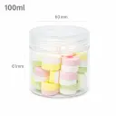 100ml/60mm PET Plastic Jar Clear PP Cap 100/ctn