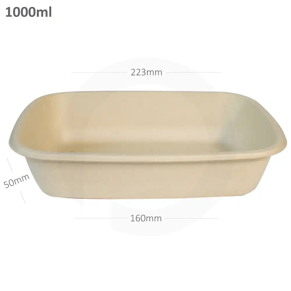 [018004] 1000ml Bagasse Sugarcane Food Bowl 300/ctn