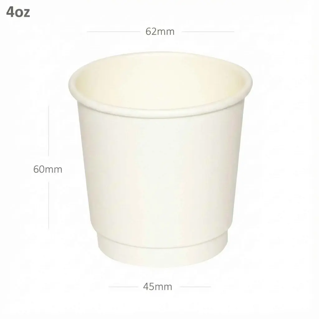 4oz Double Wall White Paper Cup 500/ctn
