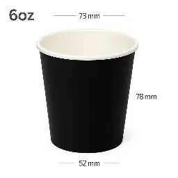 [015087] Black - 6oz Single Wall White Paper Cup 1000/ctn