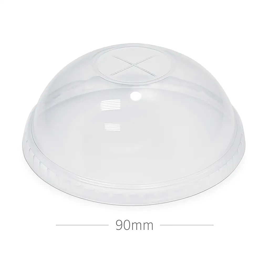 90mm PET Plastic Dome Lid X hole 1000/ctn
