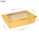 700ml W Kraft Paper Window Lunch Box 200/ctn