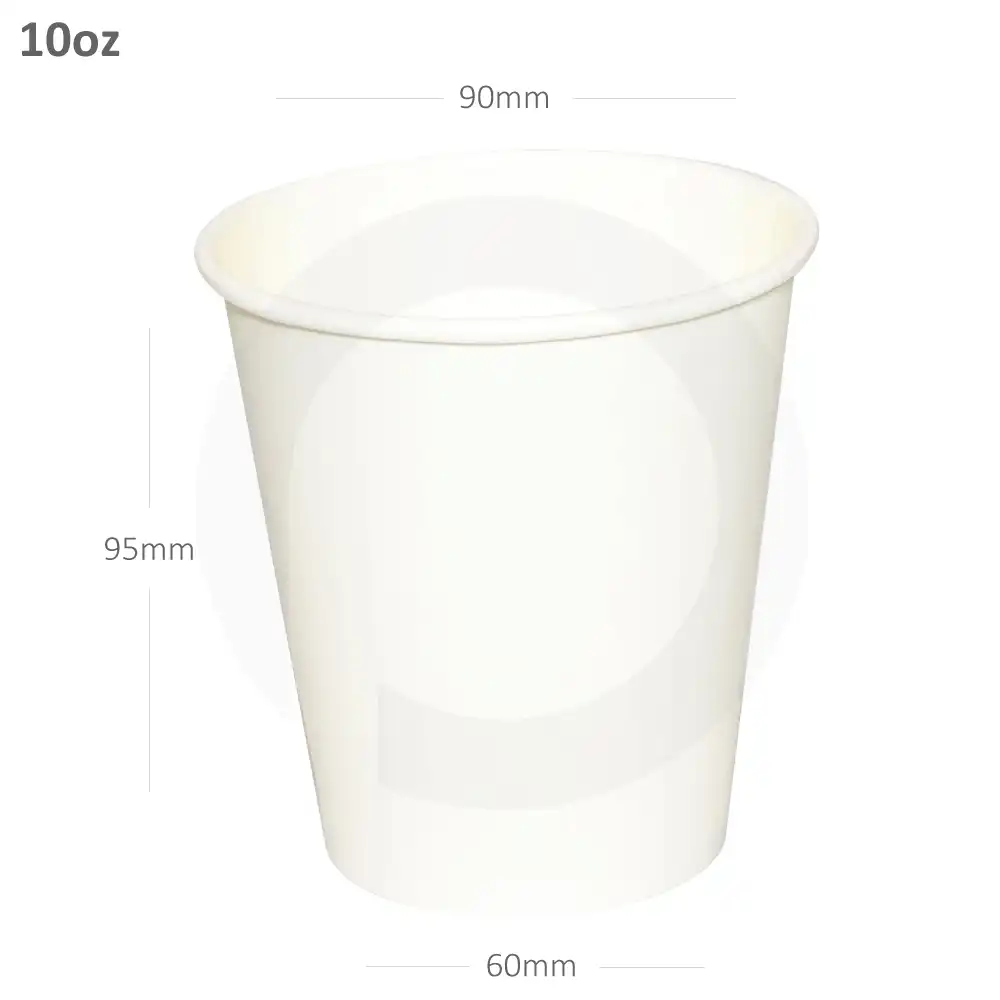 [015100] 10oz Single Wall White Paper Cup 500/ctn