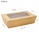 1200ml W Kraft Paper Window Lunch Box 200/ctn