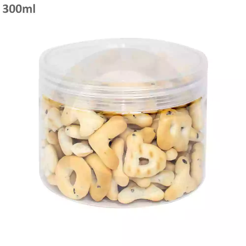 300ml/90mm PET Plastic Jar Clear PP Cap 100/ctn