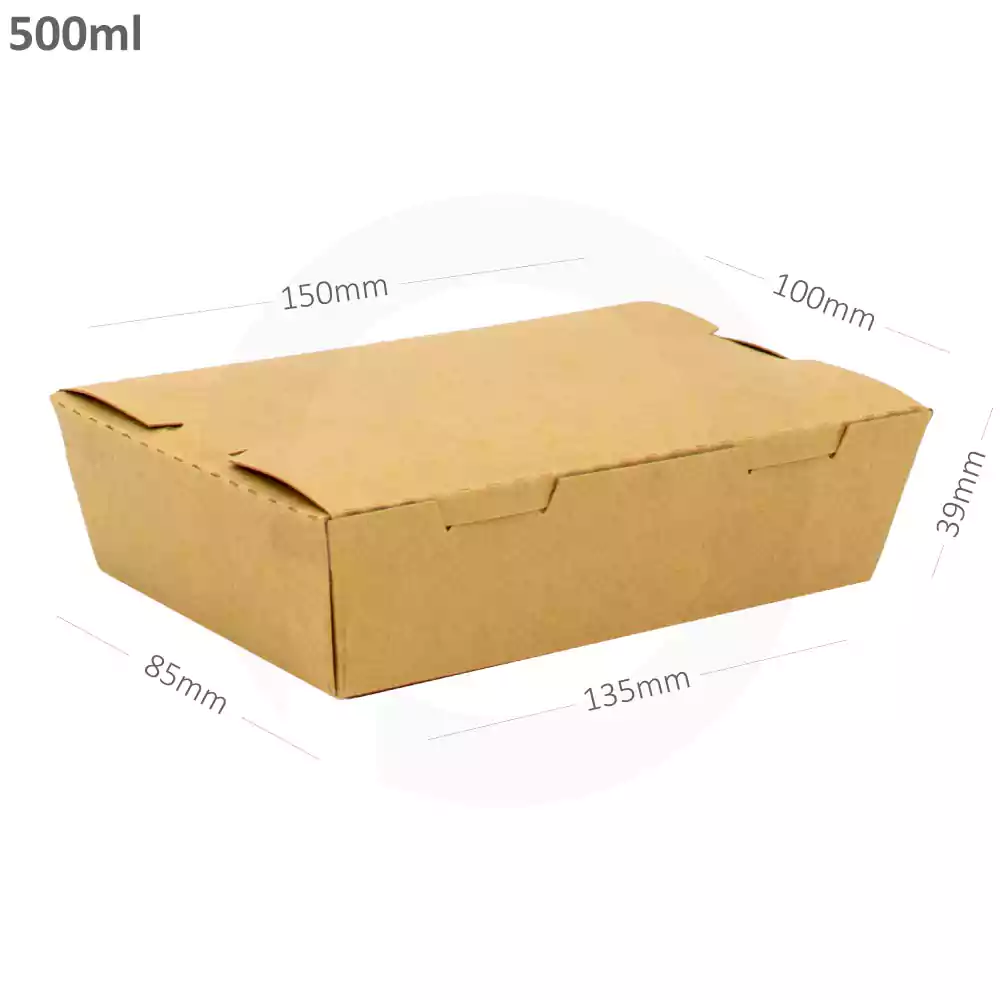 500ml A Kraft Paper Lunch Box 200/ctn