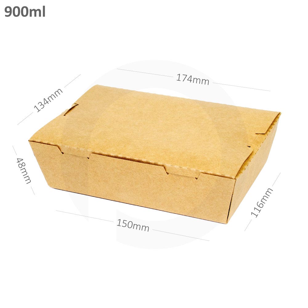 900ml A Kraft Paper Lunch Box 200/ctn