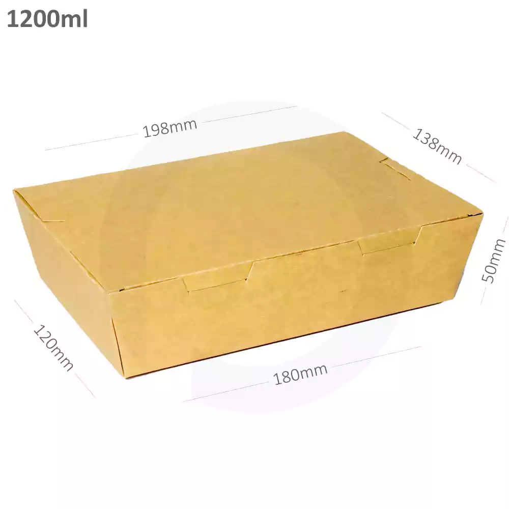 1200ml A Kraft Paper Lunch Box 200/ctn