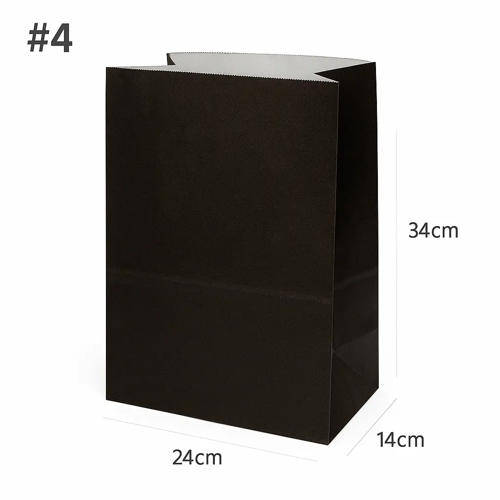 Black - #2414 White Paper No Handle Bag 200/ctn